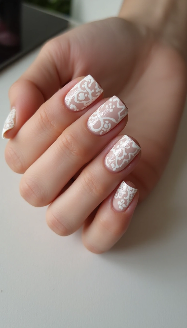 Lace-Inspired Nail Art