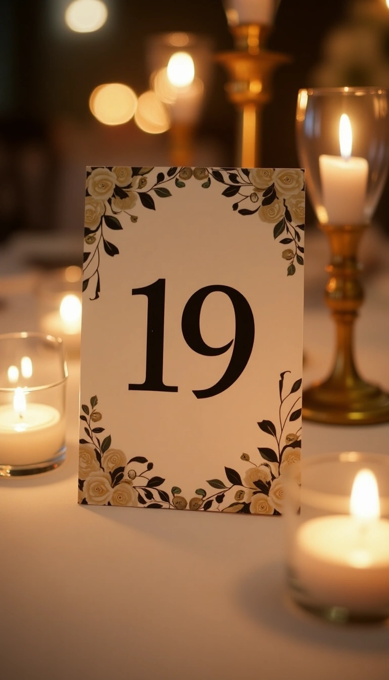 Table Numbers with Photos