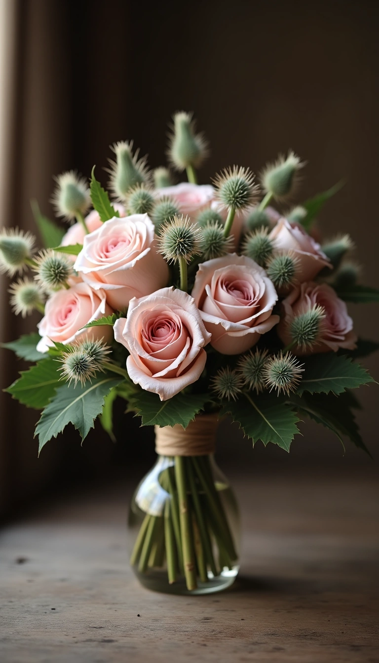 Rose and Thistle Bouquet