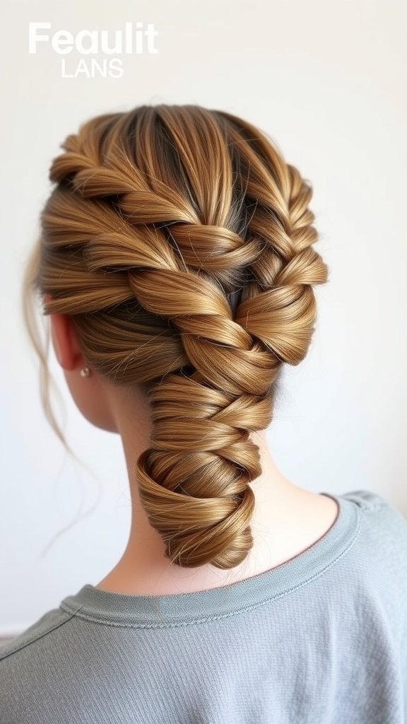 A sleek half-up bun hairstyle featuring braided details, perfect for bridal looks.