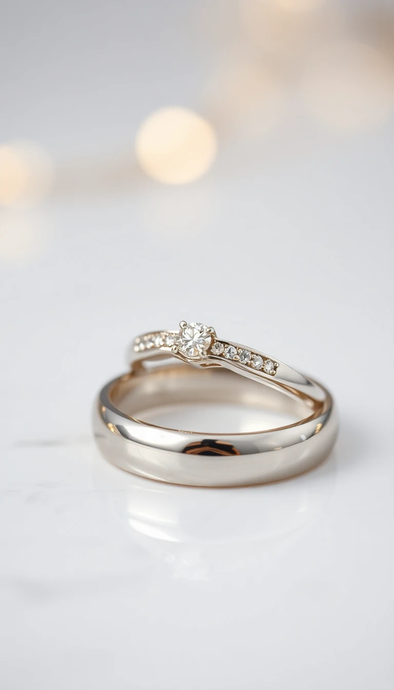 White Gold Ring with Diamond Accents