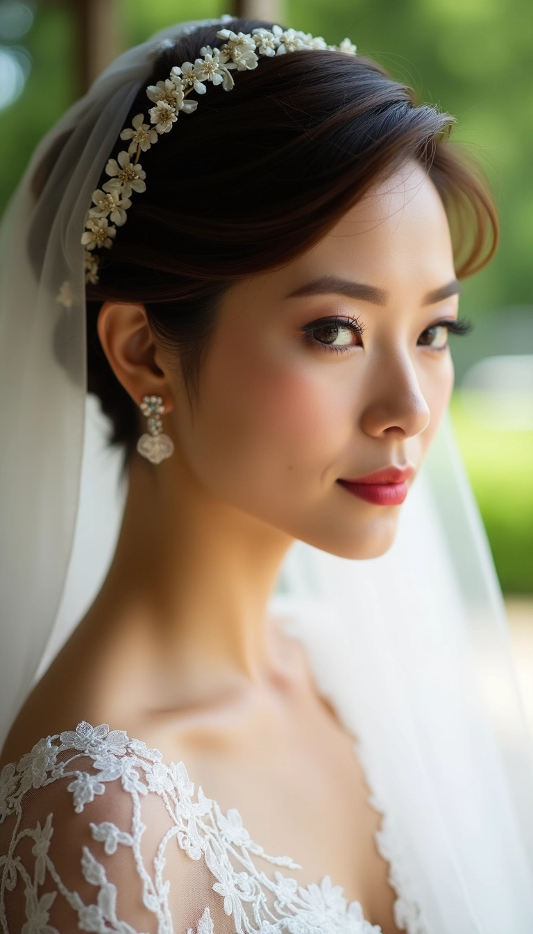 Pixie Cut with Veil