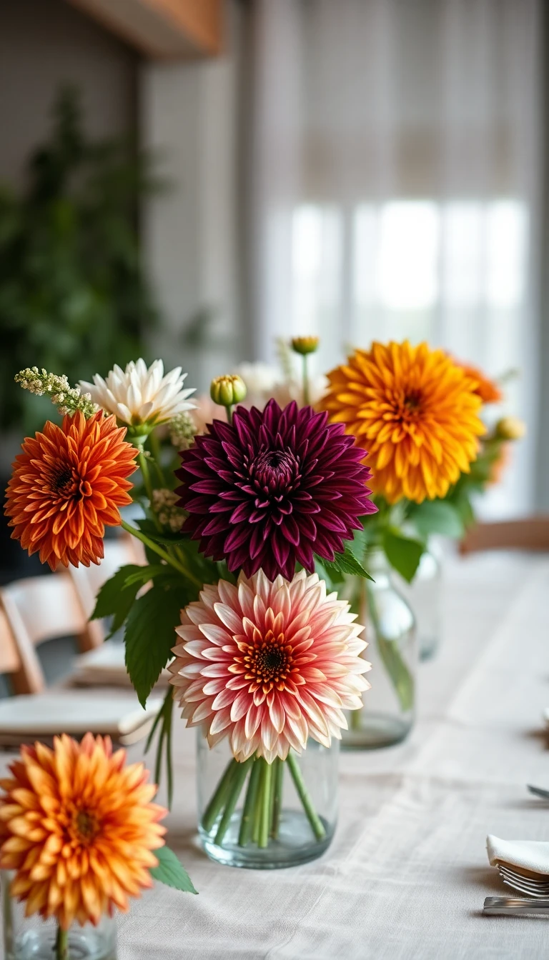 Boho-Chic Dahlia Centerpieces