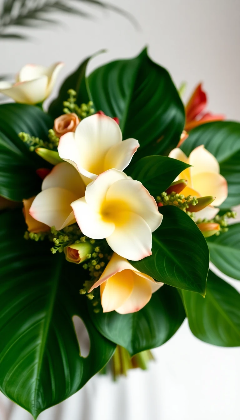 Tropical Monstera Leaf Bouquet