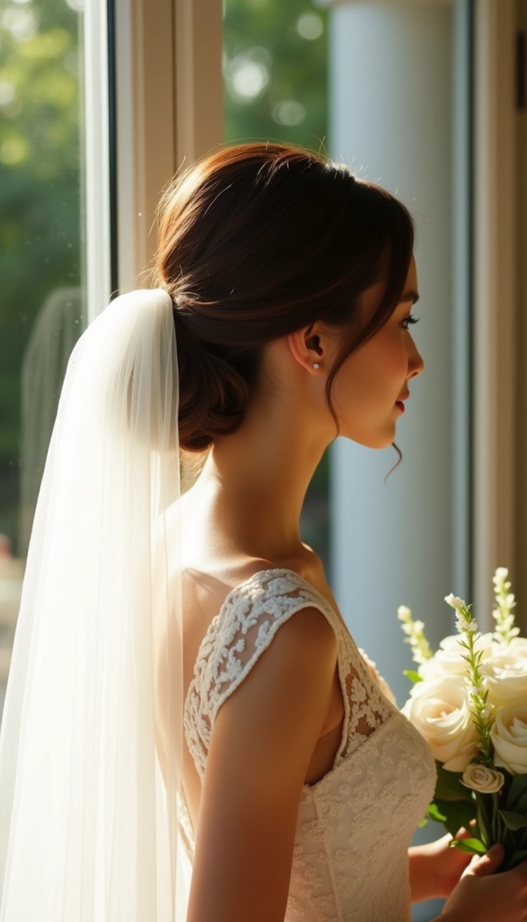 Classic Updo with Veil