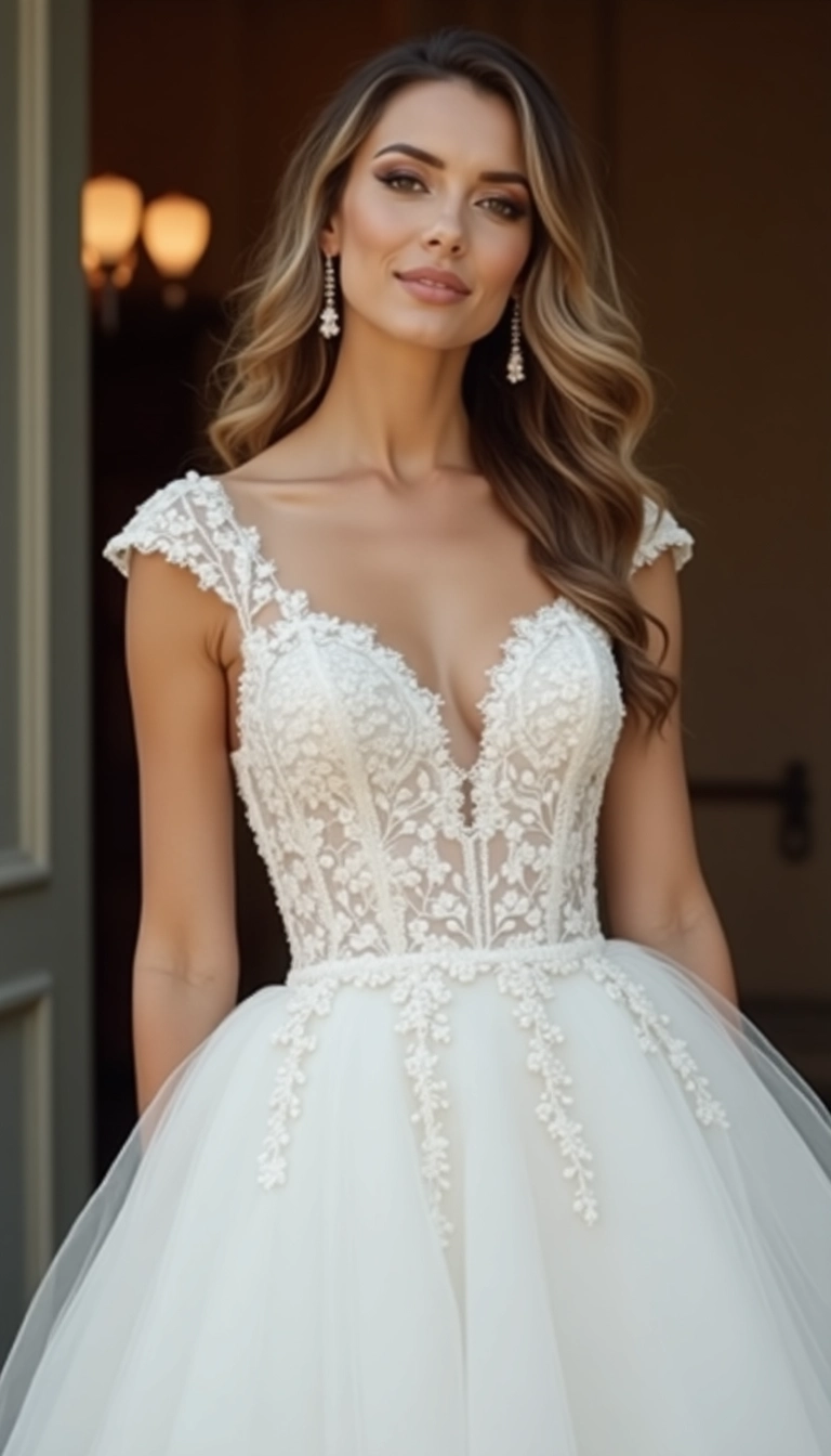 Cap Sleeve Wedding Dress