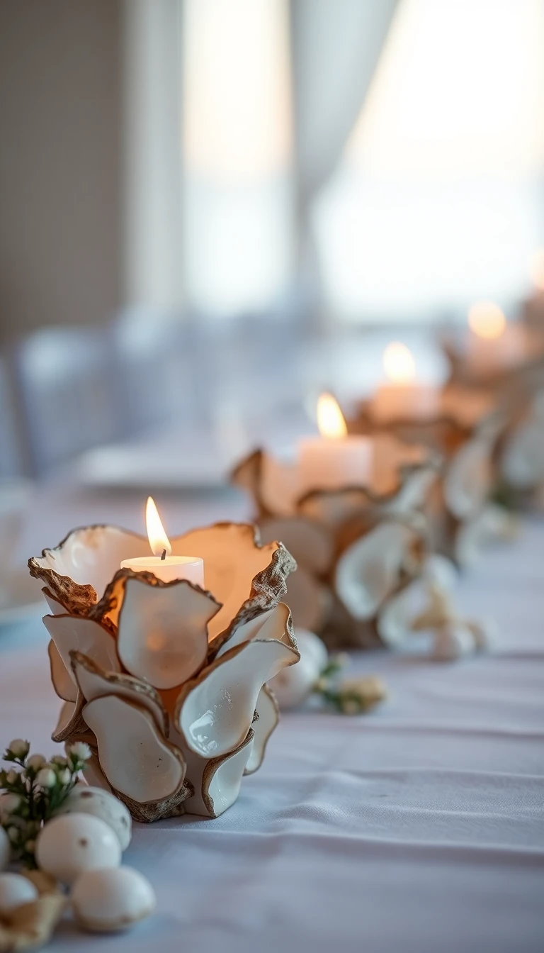 Oyster Shell Candle Holders