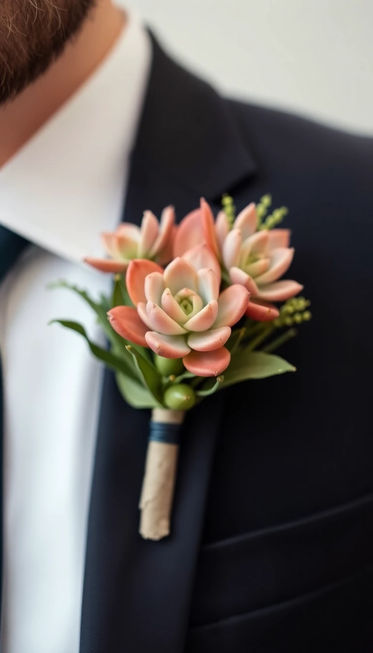 Succulent Boutonniere