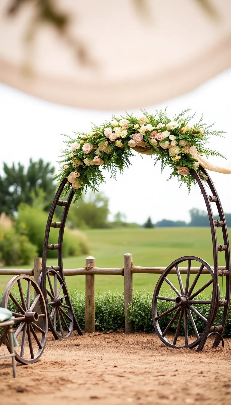 Country Chic Wagon Wheel Arch