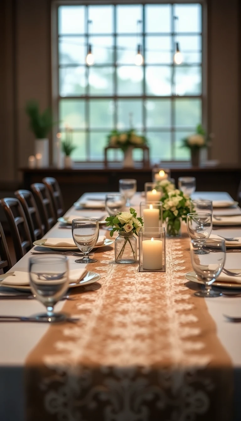 Burlap and Lace Table Runners