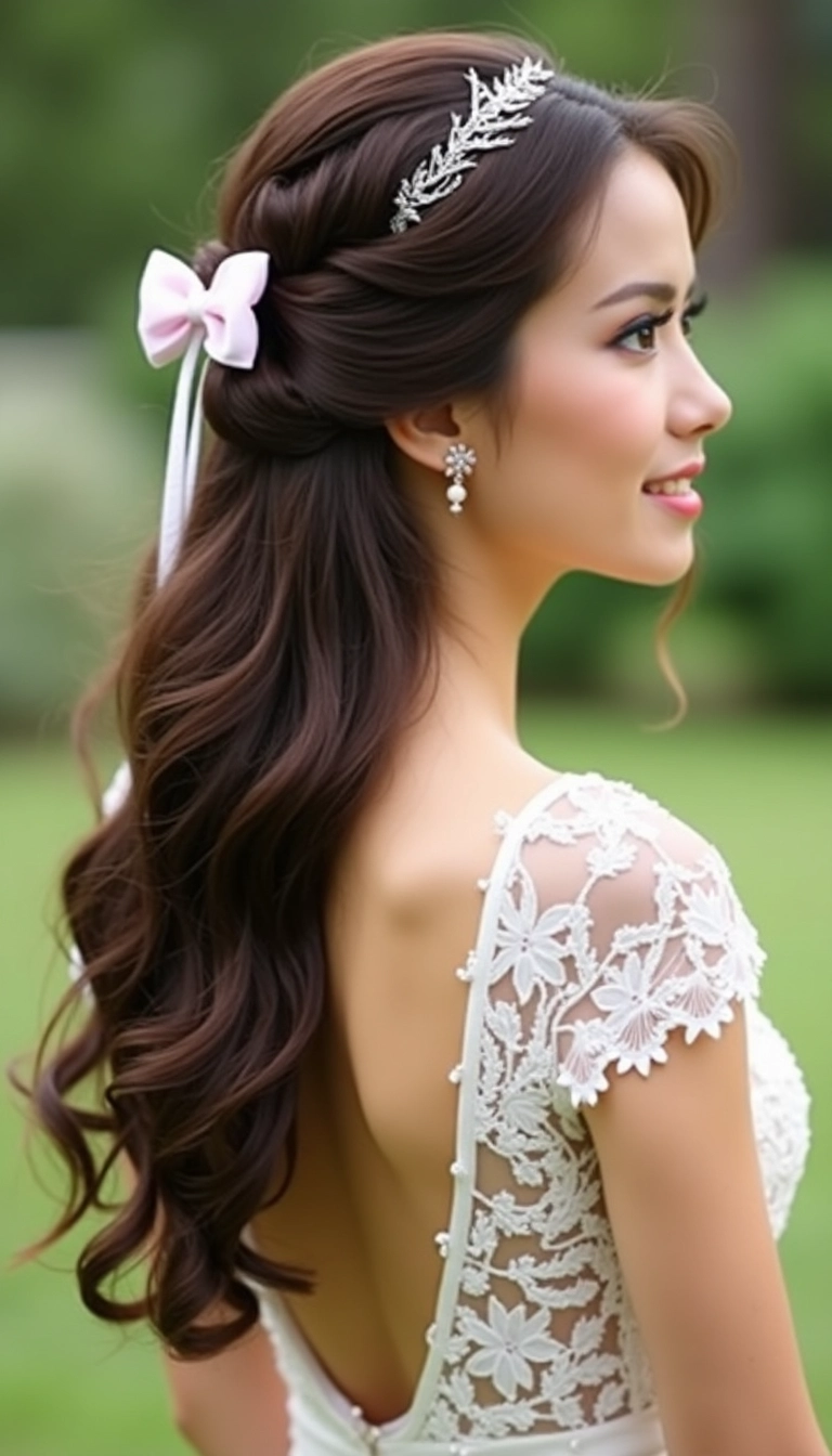 Half Up Half Down with Hair Bow