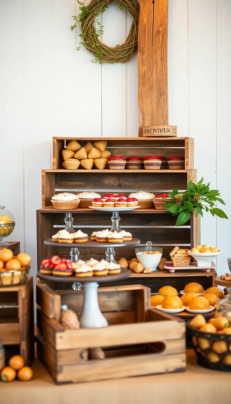 Rustic Dessert Bar: Sweet Treats in a Charming Display