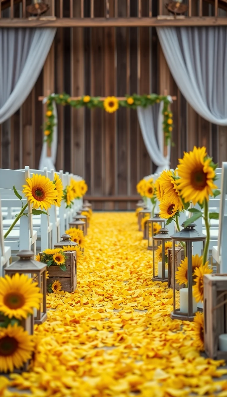 Sunflower Aisle Decor