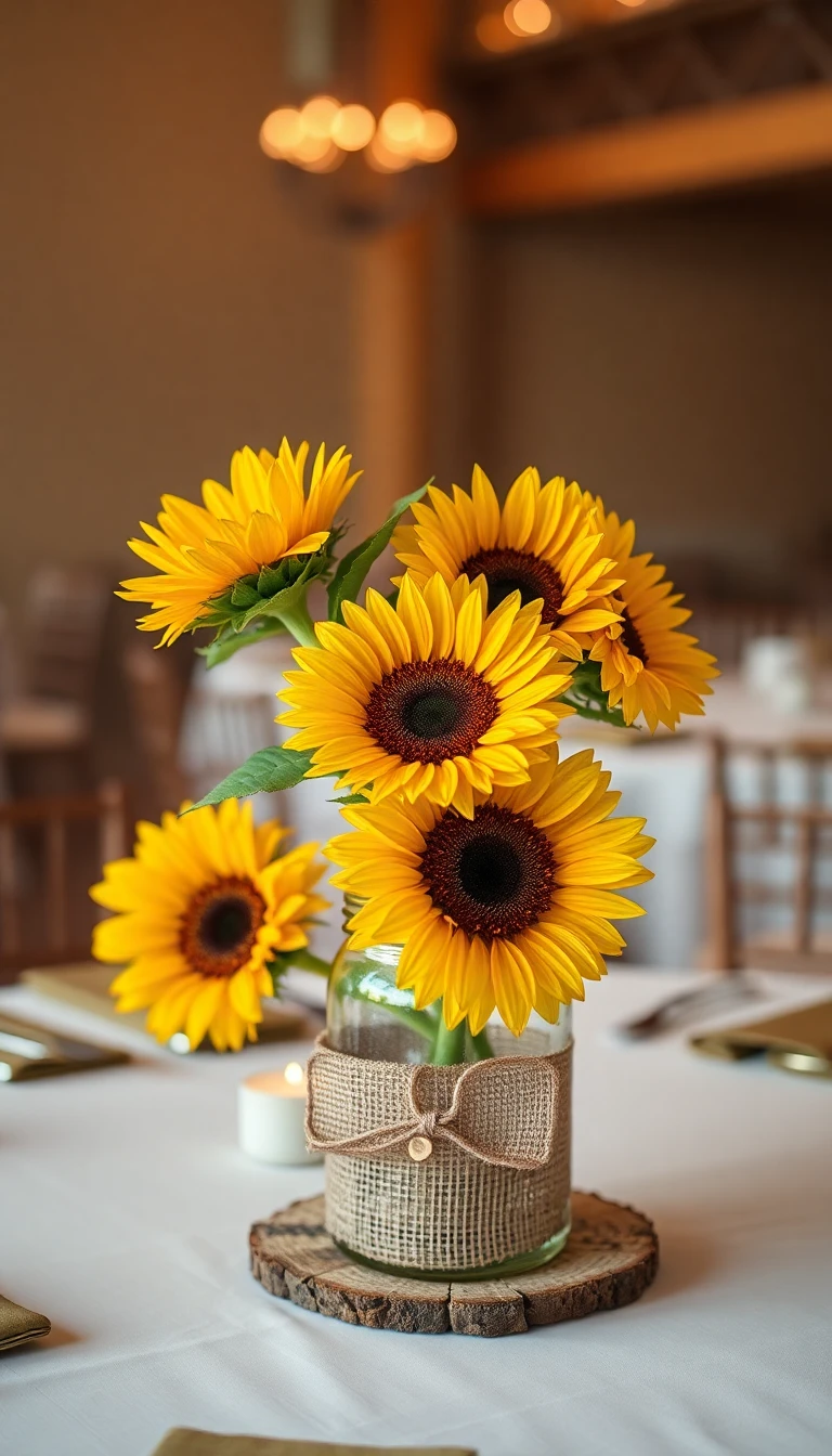 Sunflower Centerpiece Charm