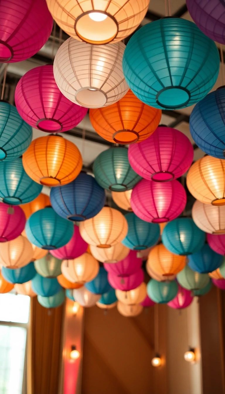 Paper Lantern Ceiling Installation