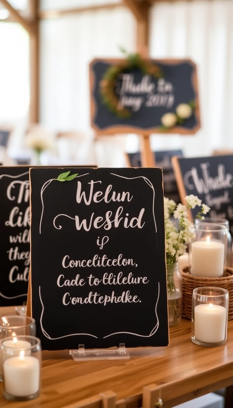 Rustic Chalkboard Signs