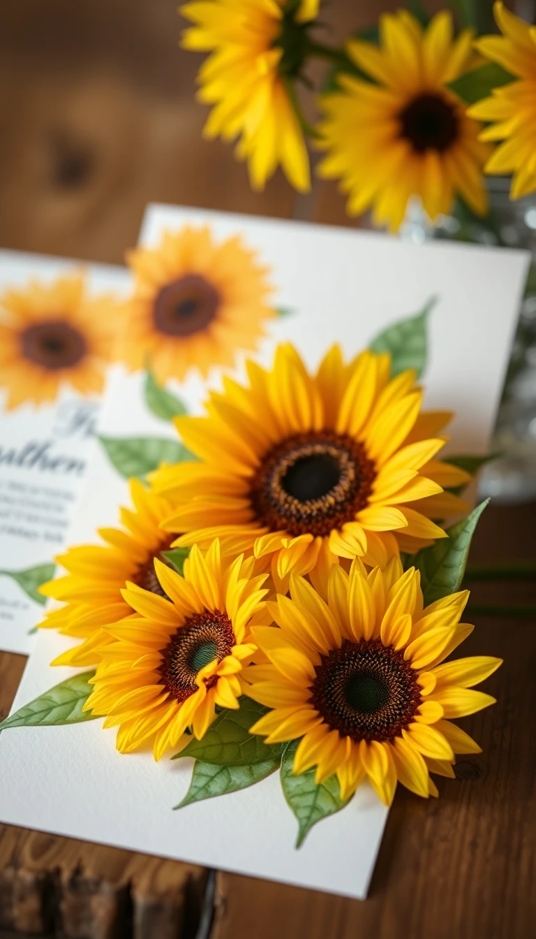 Sunflower-Inspired Stationery