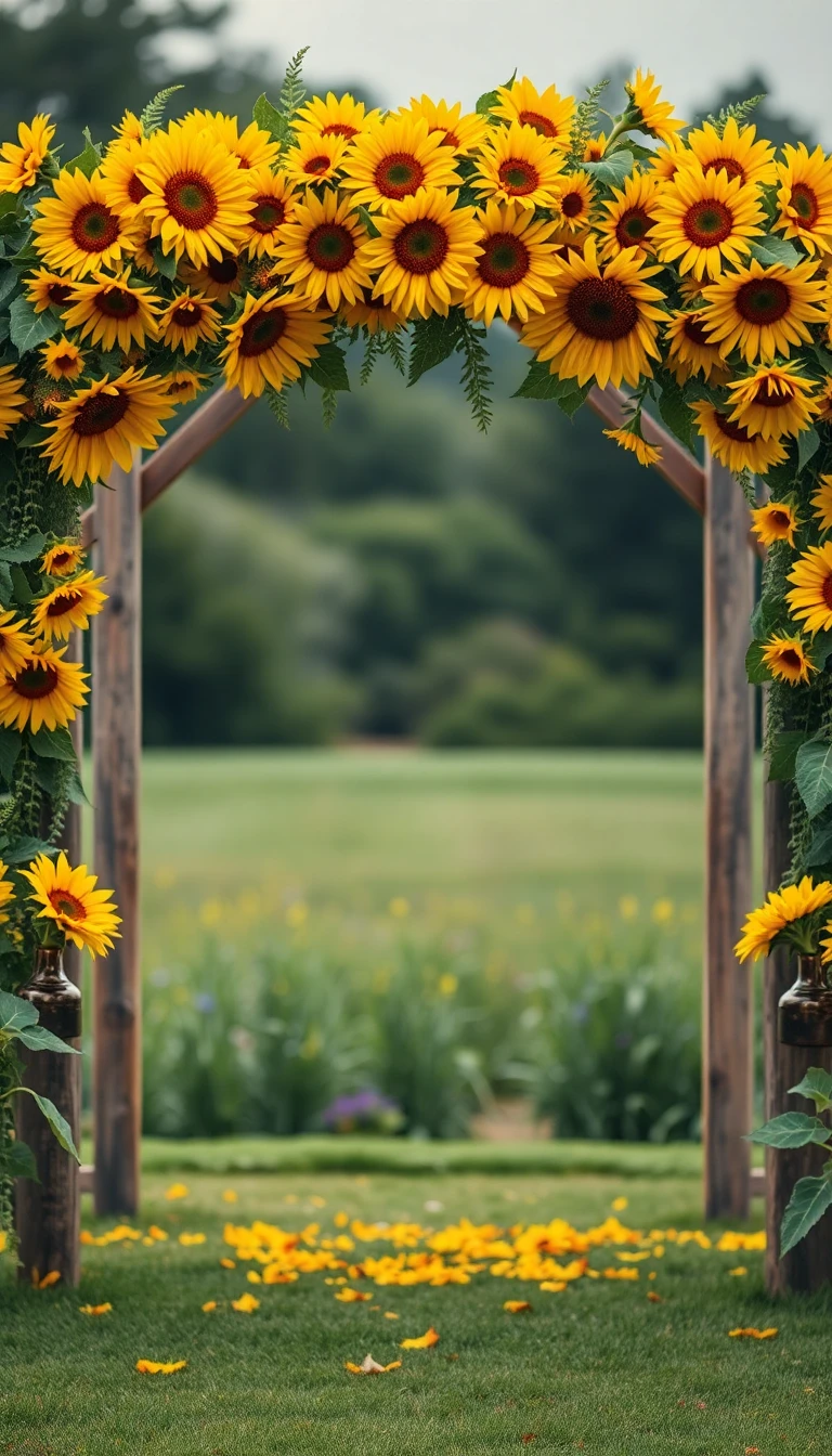 Sunflower-Adorned Archway