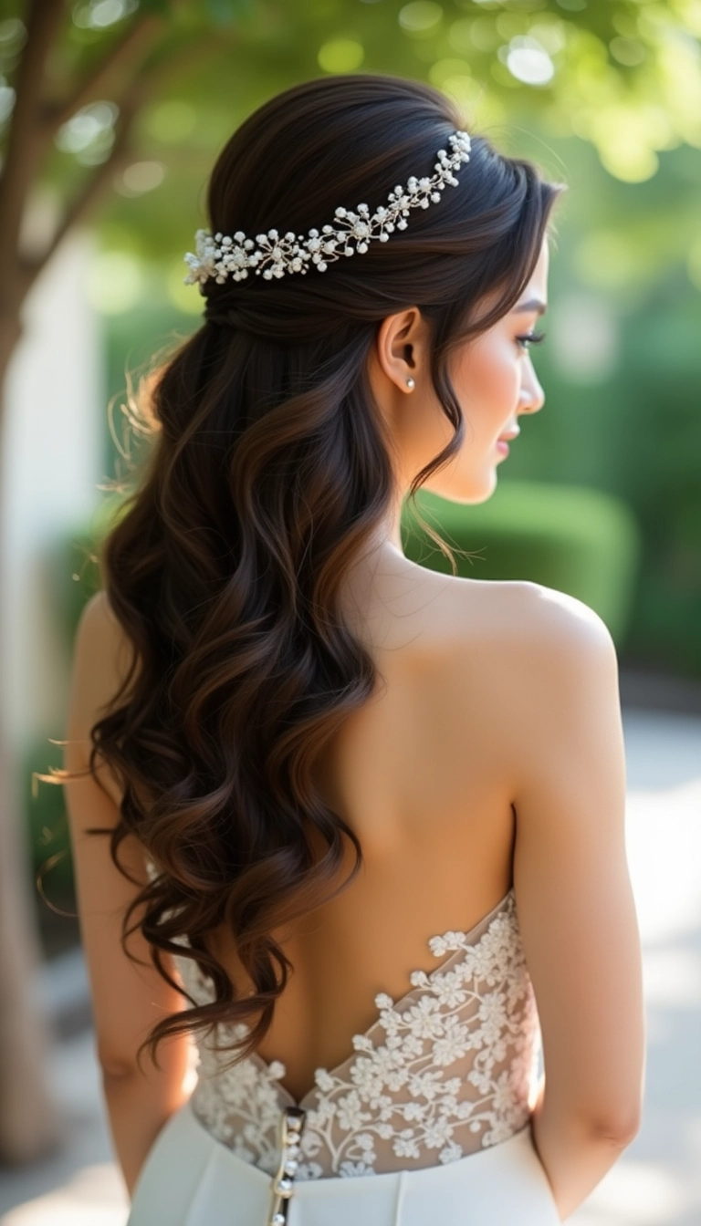 Half Up Half Down with Side Swept
