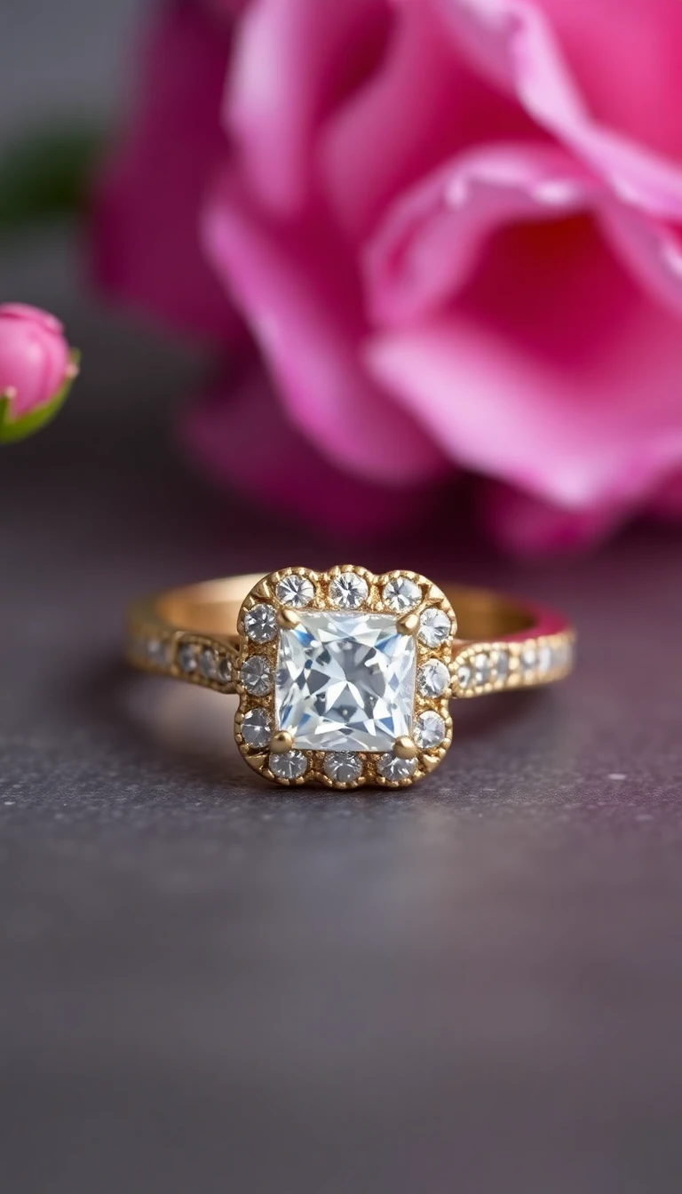 Vintage-Inspired Square Cluster Ring