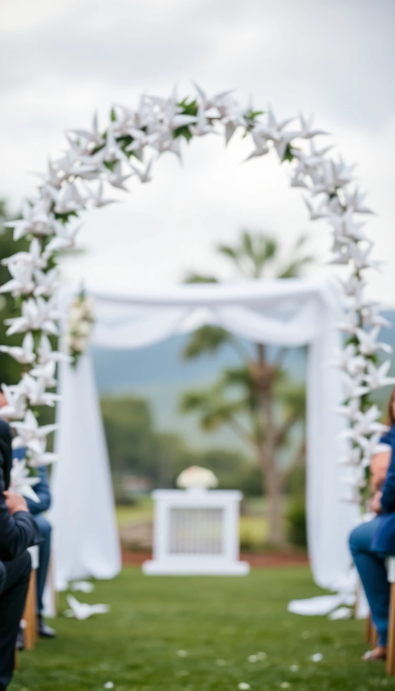 Whimsical Paper Crane Arch