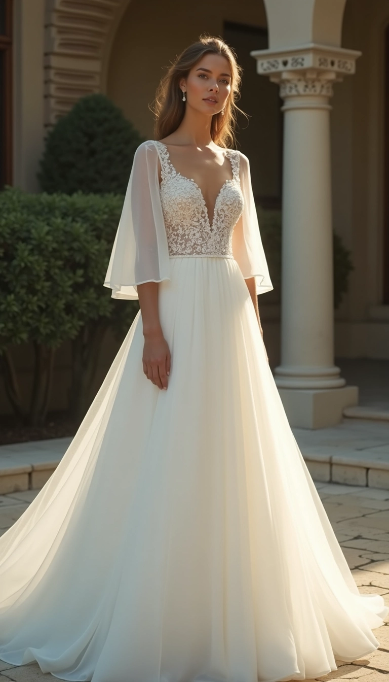 Dolman Sleeve Wedding Dress