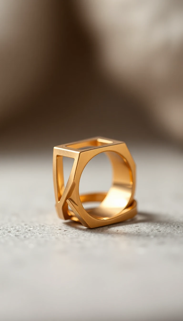 Modern Geometric Gold Ring