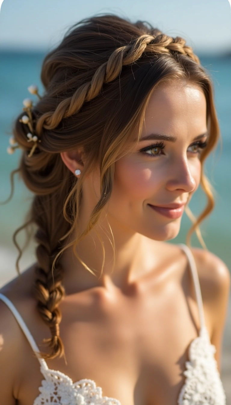 Braided Crown Half Up Half Down
