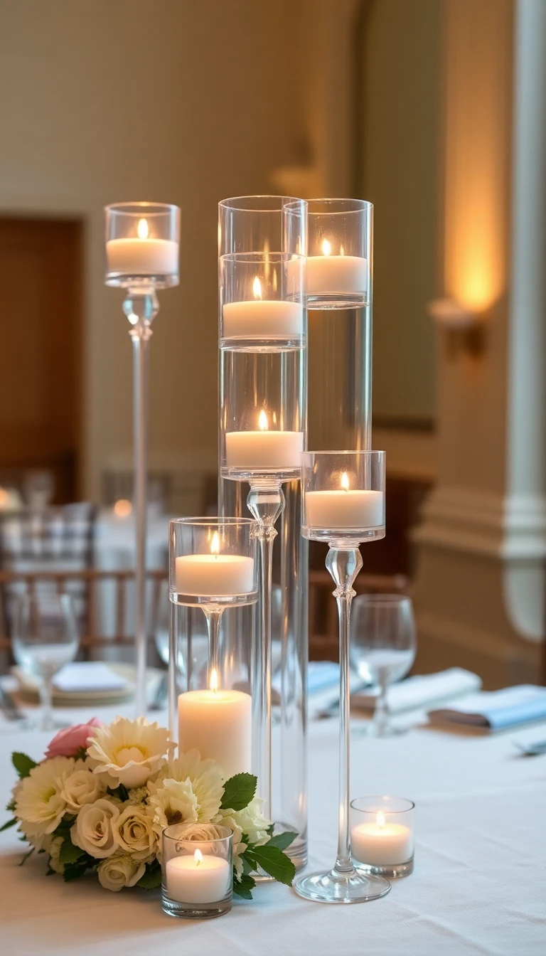 Crystal Vases with Floating Candles