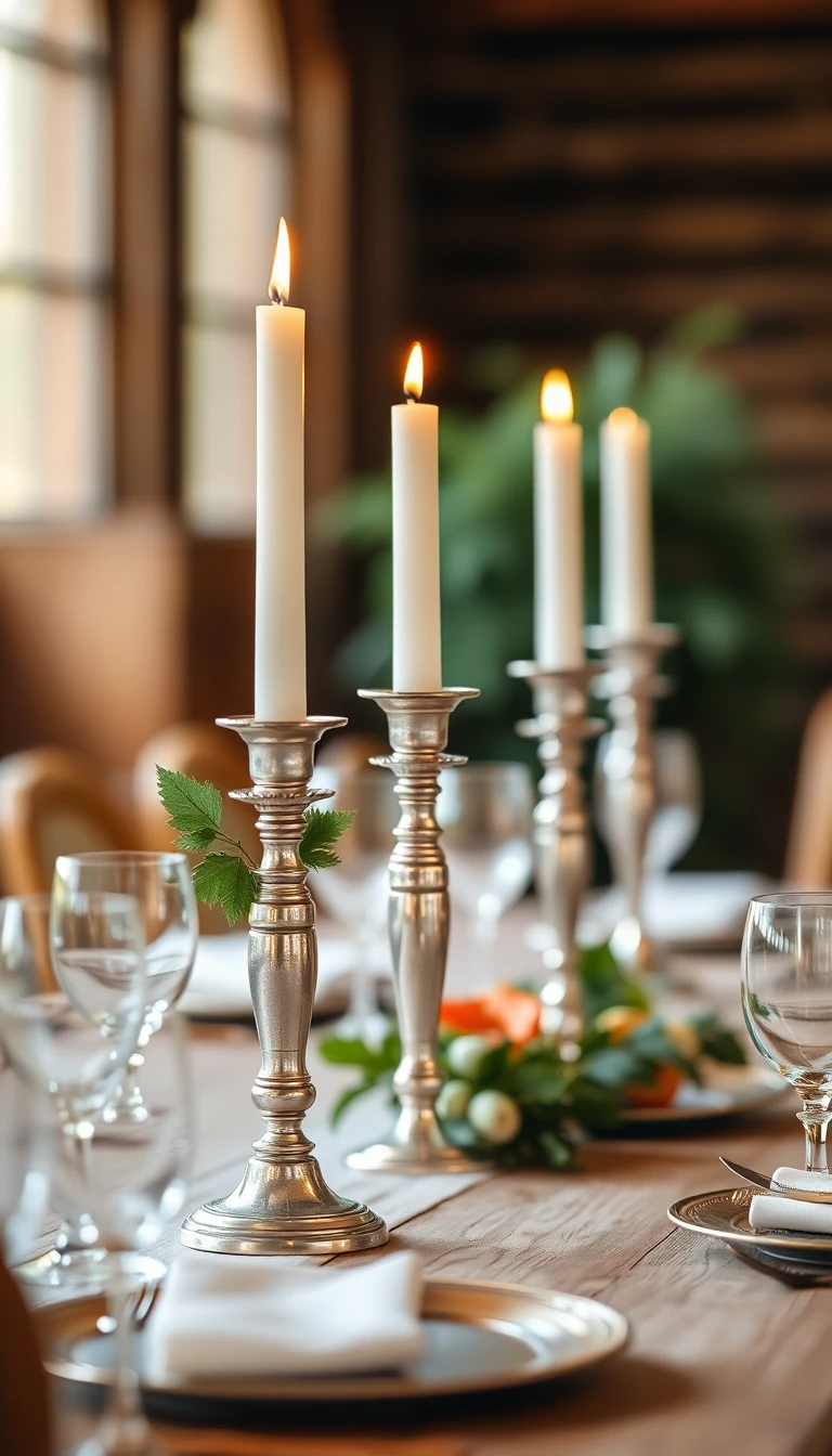 Antique Silver Candlesticks