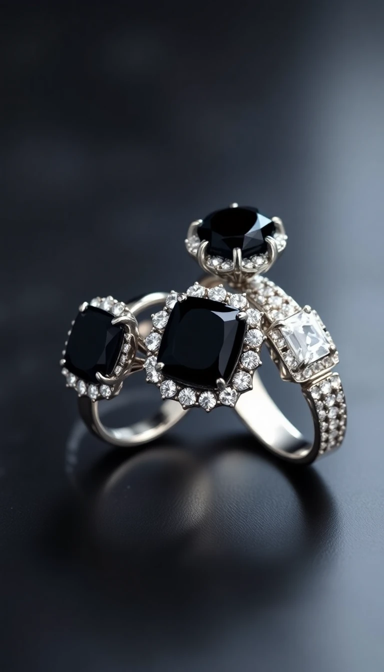 Art Deco Glamour Diamond and Onyx Ensemble