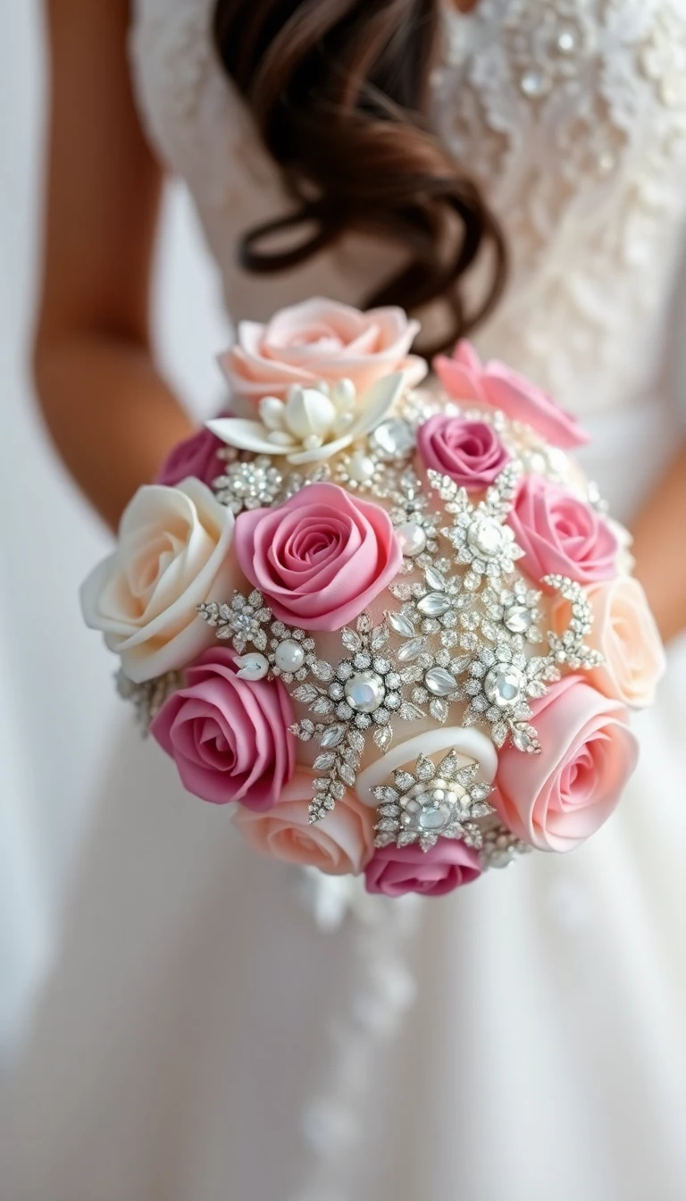 Glamorous Crystal Brooch Bouquet