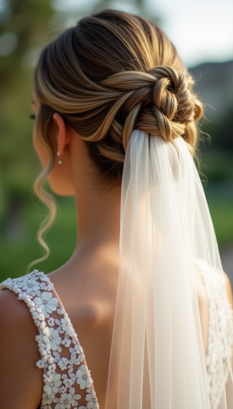 Twisted Updo with Veil