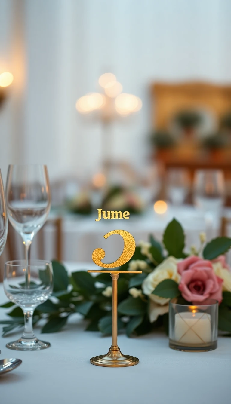 Gilded Table Numbers