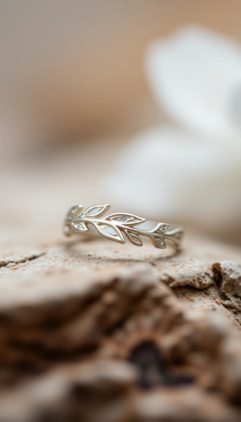 Nature-Inspired Leaf Band Ring