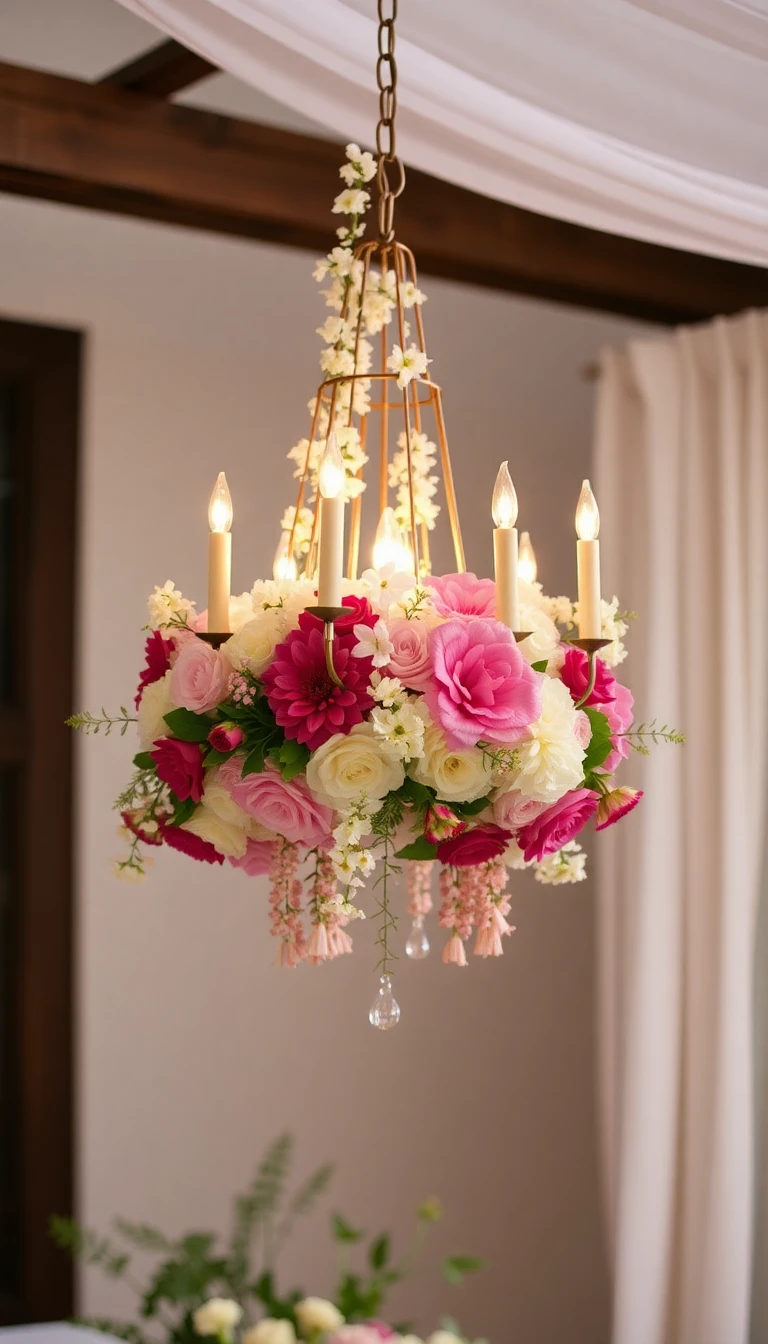 DIY Floral Chandelier