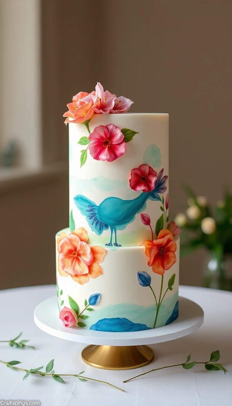 Watercolor Wonderland Cake