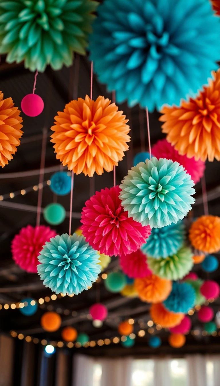 Festive Hanging Pom-Poms