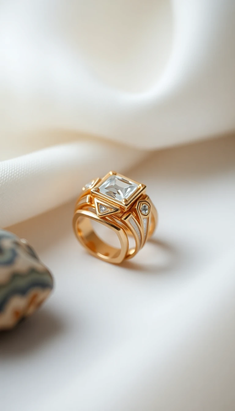 Art Deco-Inspired Gold Ring