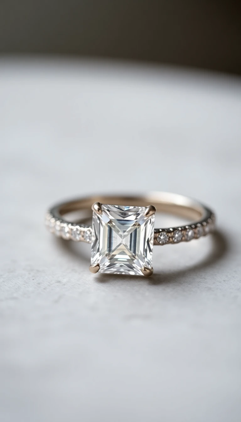 Cushion-Cut Square Moissanite Ring