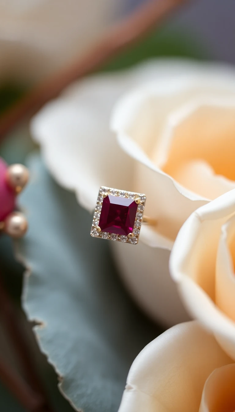 Vintage-Inspired Square Ruby Ring