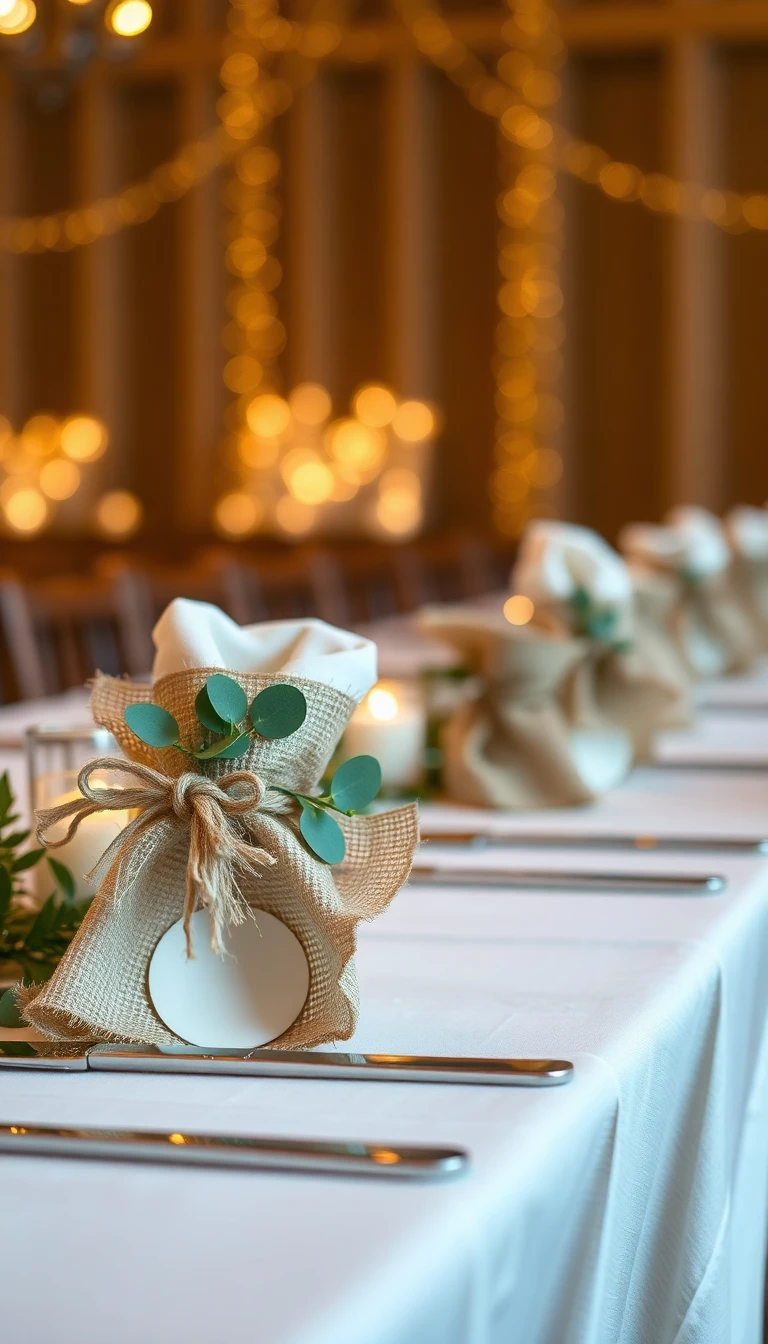 Rustic Burlap Napkin Rings