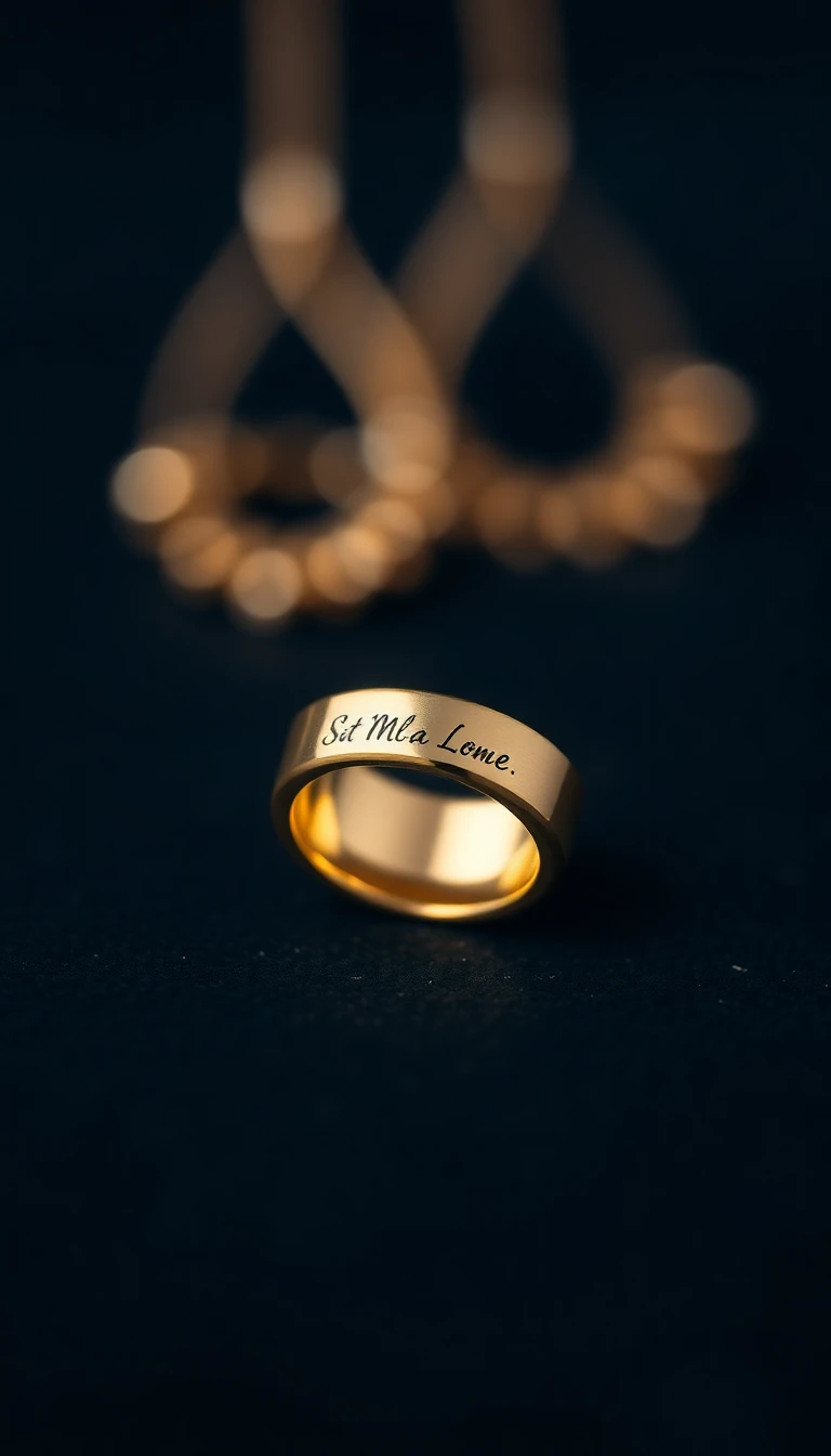 Engraved Gold Band with Personalized Message