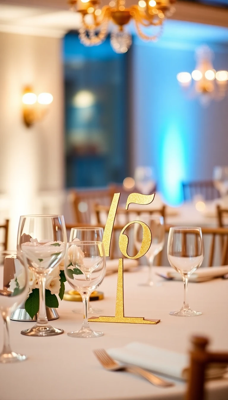 Gold Foil Table Numbers