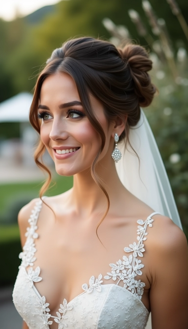 Chignon with Veil