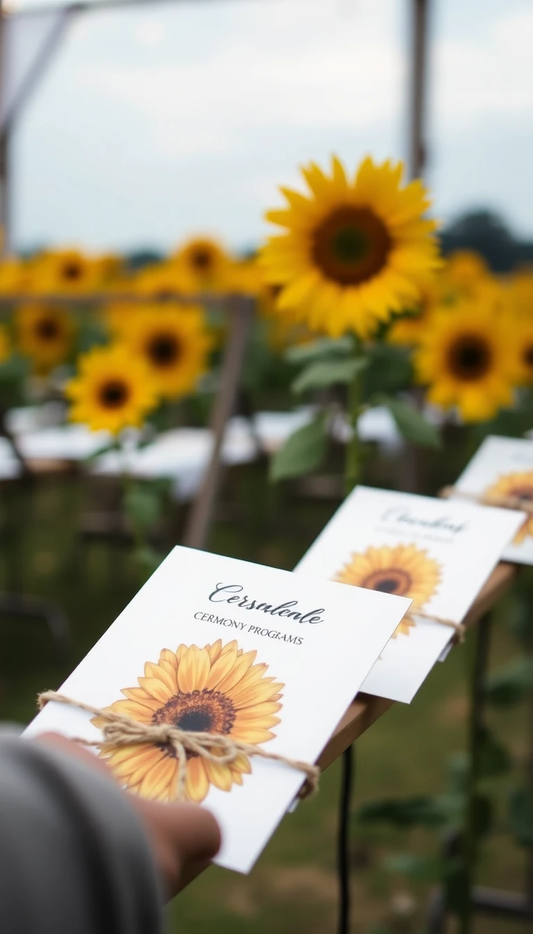 Sunflower Ceremony Programs