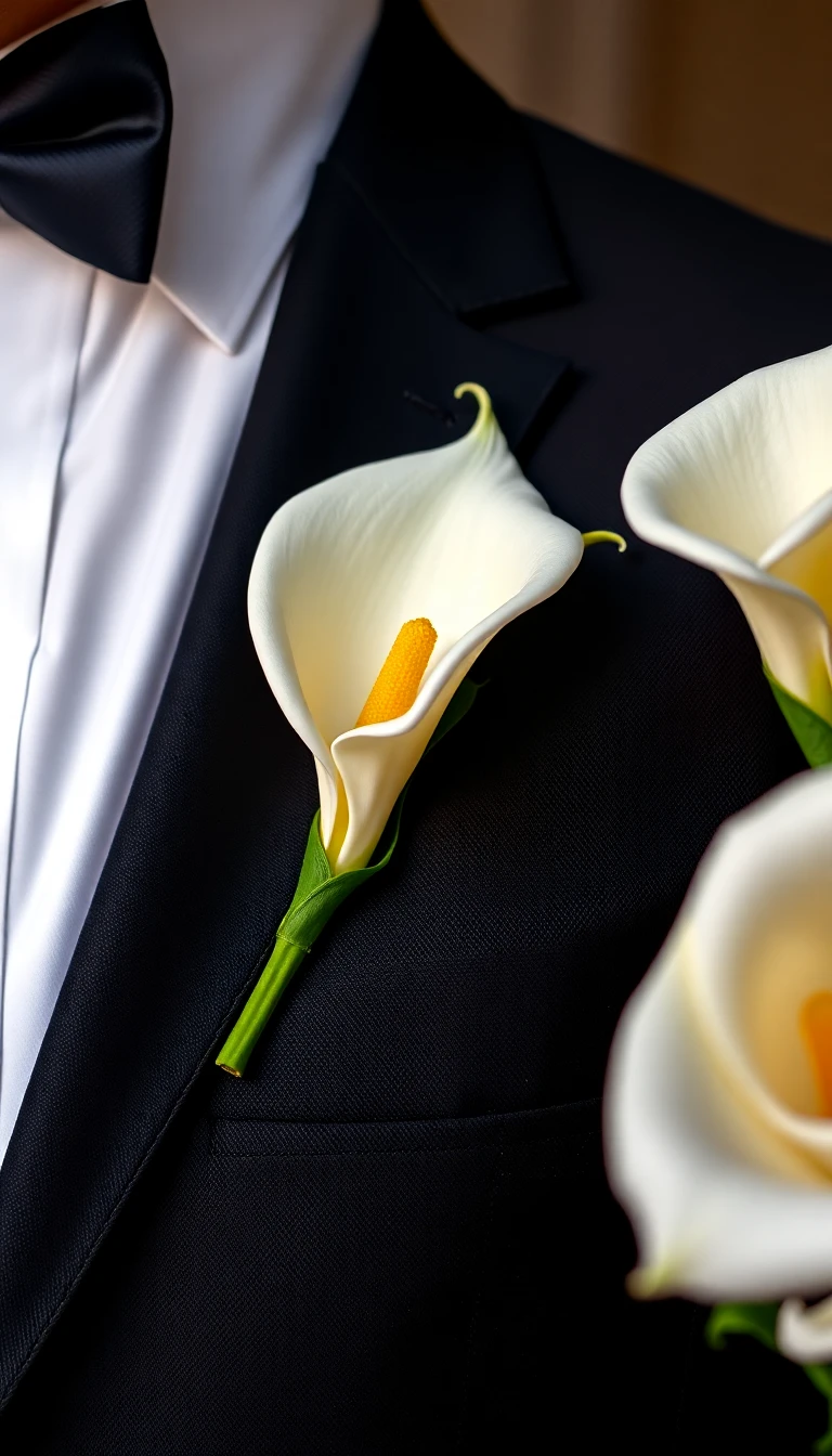 Elegant Calla Lily Boutonniere