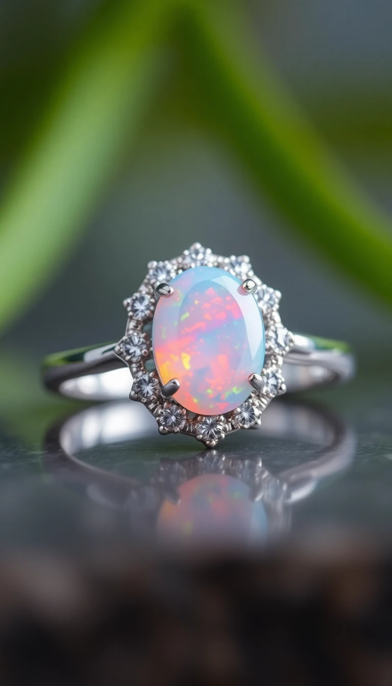 Opal Halo Ring