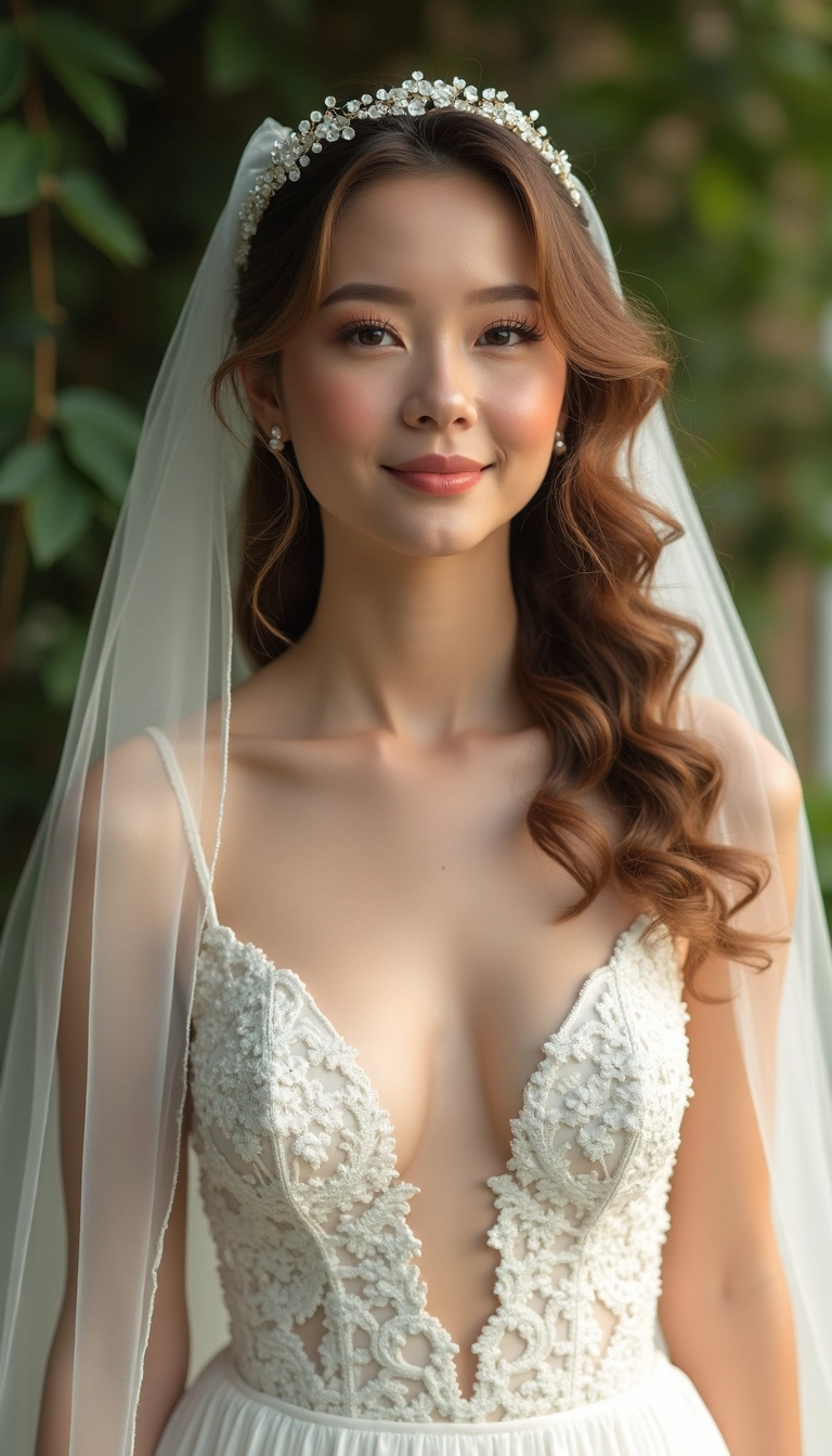 Romantic Curls with Veil