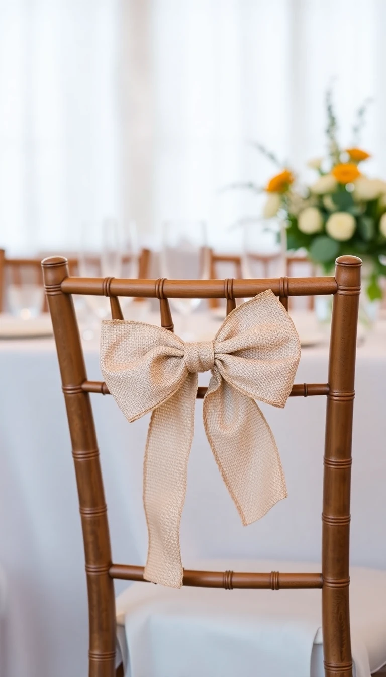 Hessian Chair Bows